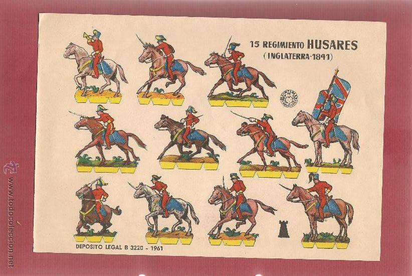 Coleccionismo Recortables: 01216 recortable SOLDADOS 15 REGIMIENTO HUSARES INGLATERRA 1841, no