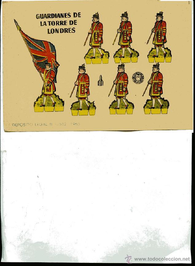 Collectables Paper Dolls: RECORTABLE DE SOLDADOS ; GUARDIANES DE LA TORRE DE LONDRES