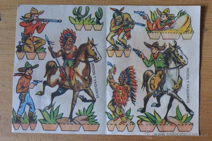 Coleccionismo recortables: RECORTABLE  DOBLE RIBAS INDIOS Y VAQUEROS - Foto 1