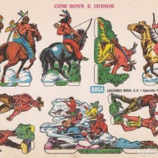 Coleccionismo Recortables: RECORTABLE: COW BOYS E INDIOS. EDICIONES BOGA H. MEDIDAS 21 X 31 CMS.