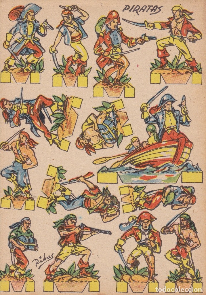 Piratas Recortables A o 1960 Comprar Recortables Antiguos De Soldados Piratas Recortables A o 1960 Comprar Recortables Antiguos De Soldados