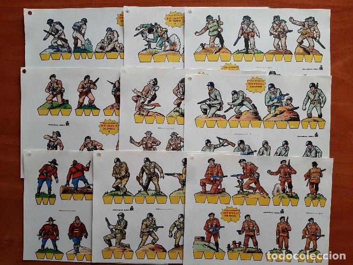 Coleccionismo recortables: COLECCI&Oacute;N COMPLETA : 9 RECORTABLES SERIE AMARILLA SOLDADOS