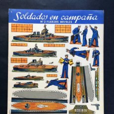 Coleccionismo Recortables: SOLDADOS EN CAMPAÑA / Nº 2 - FUERZAS NAVALES / CARPETA RECORTABLES / ED. ROMA 1959 / SIN USAR
