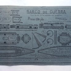 Coleccionismo Recortables: RECORTABLE / BARCO DE GUERRA / J. Y V.P. / GUERRA CIVIL ESPAÑOLA / ZARAGOZA II AÑO TRIUNFAL - 1937