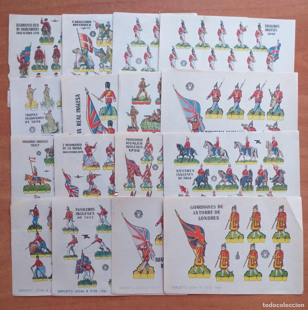 Coleccionismo recortables: BRUGUERA - 14 RECORTABLES MILITARES INGLESES