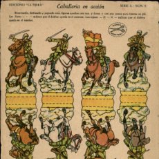 Coleccionismo Recortables: RECORTABLES EDICIONES LA TIJERA - CABALLERIA EN ACCION SERIE 5 NÚM. 9 - AÑOS 40 - CASA RATO GIJON