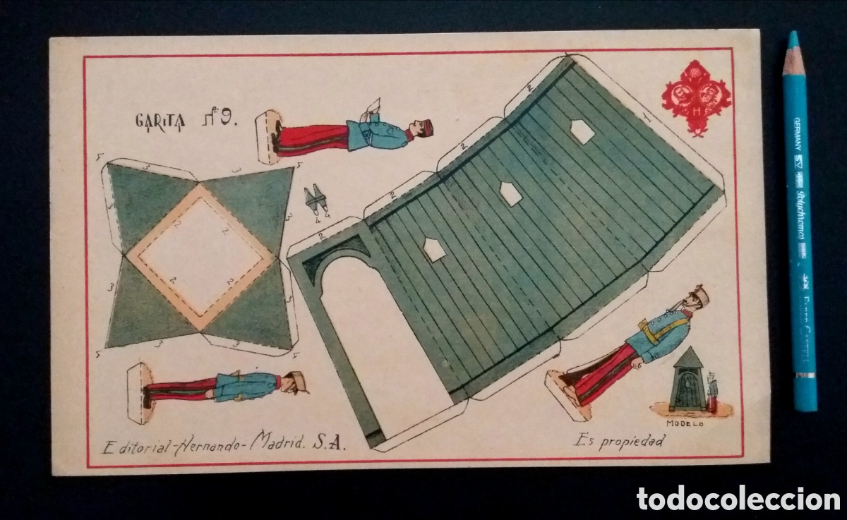 Coleccionismo Recortables: RECORTABLE GARITA N&deg; 9 editorial HERNANDO Madrid S.A. 16 x 26 cm NUEVO soldado militar guerra civil