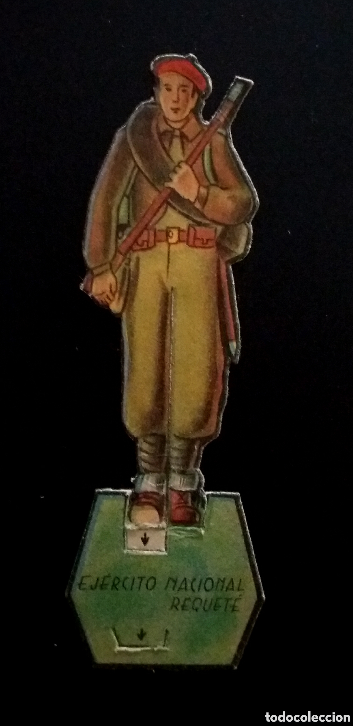 Coleccionismo Recortables: CROMO TROQUELADO ALMACENES ALEMANES REQUET&Eacute; Ej&eacute;rcito Nacional colecci&oacute;n guerra civil soldado