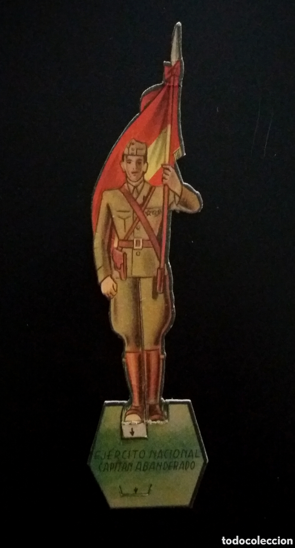 Coleccionismo Recortables: CROMO TROQUELADO ALMACENES ALEMANES CORNETA Ej&eacute;rcito Nacional colecci&oacute;n guerra civil soldado