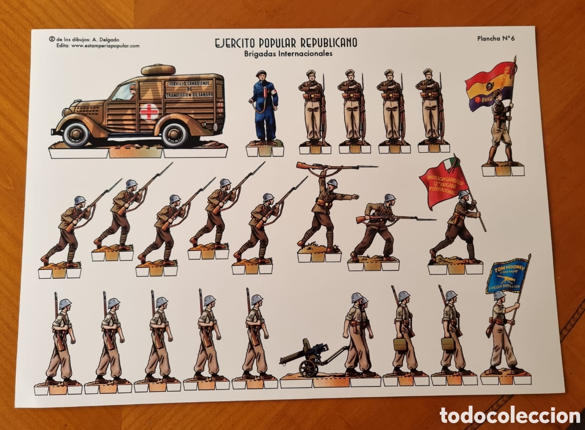 Coleccionismo Recortables: Recortable Guerra Civil Brigadas Internacionales original buen estado