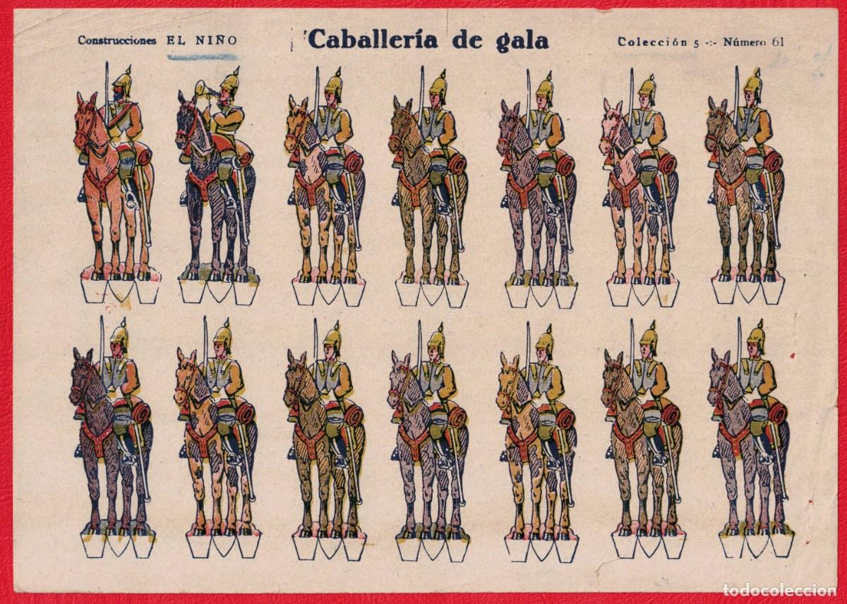 Coleccionismo Recortables: Antiguo recortable original - Caballeria de Gala - Construcciones el Ni&ntilde;o - Colecci&oacute;n 5 n&uacute;mero 61