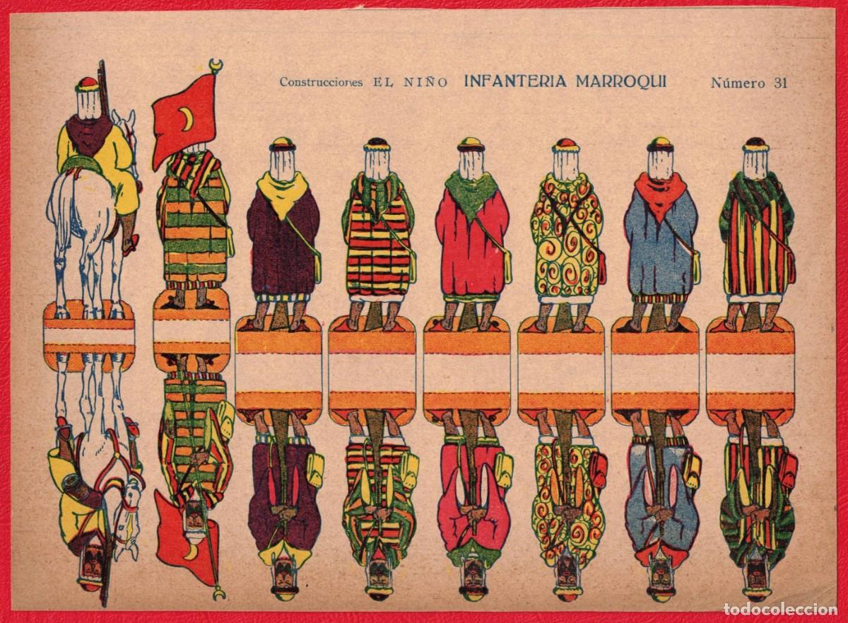 Coleccionismo Recortables: Antiguo recortable original - INFANTERIA MARROQUI - Construcciones el Ni&ntilde;o - N&uacute;mero 31