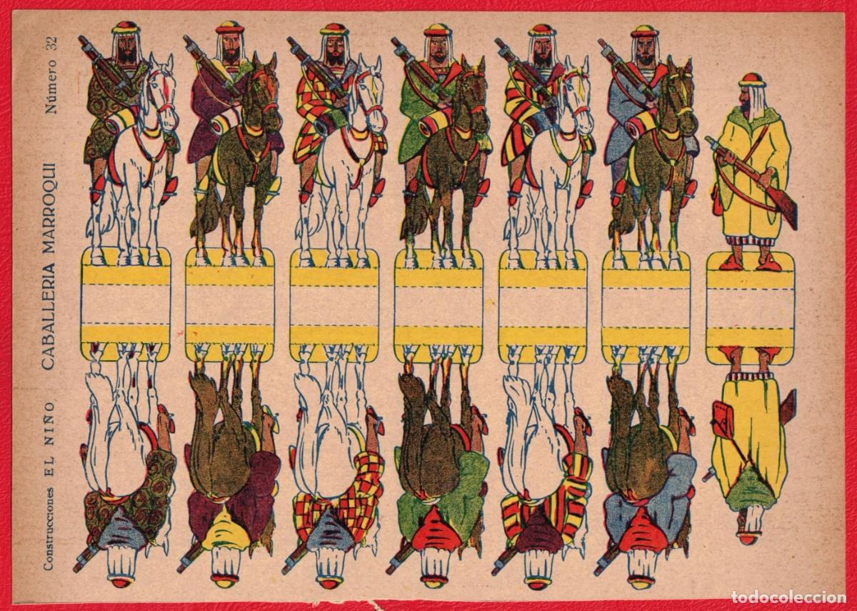 Coleccionismo Recortables: Antiguo recortable original - CABALLERIA MARROQUI - Construcciones el Ni&ntilde;o - N&uacute;mero 32