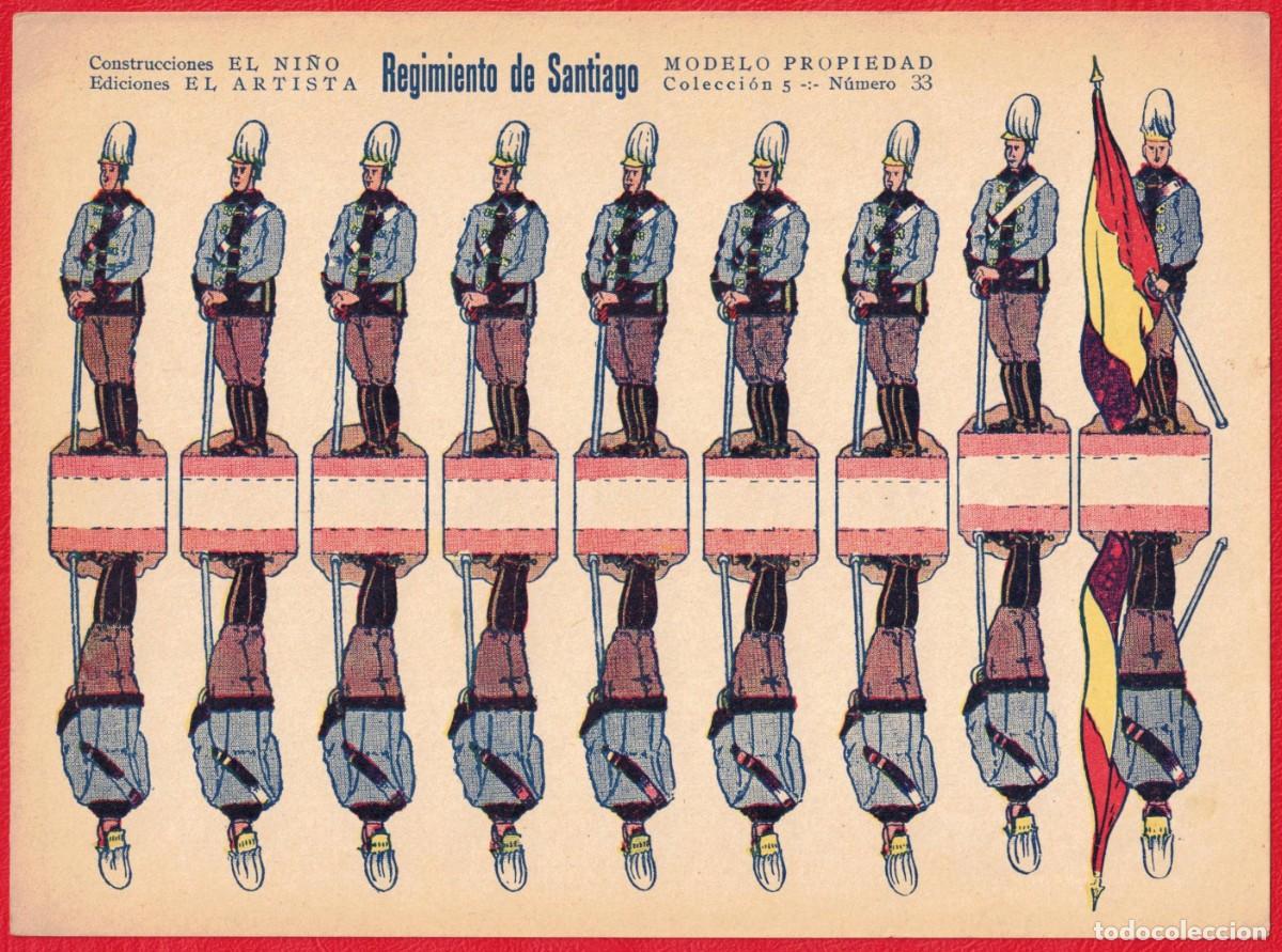 Coleccionismo Recortables: II REPUBLICA - Antiguo recortable original - REGIMIENTO SANTIAGO - Construcciones el Ni&ntilde;o N&uacute;mero 33