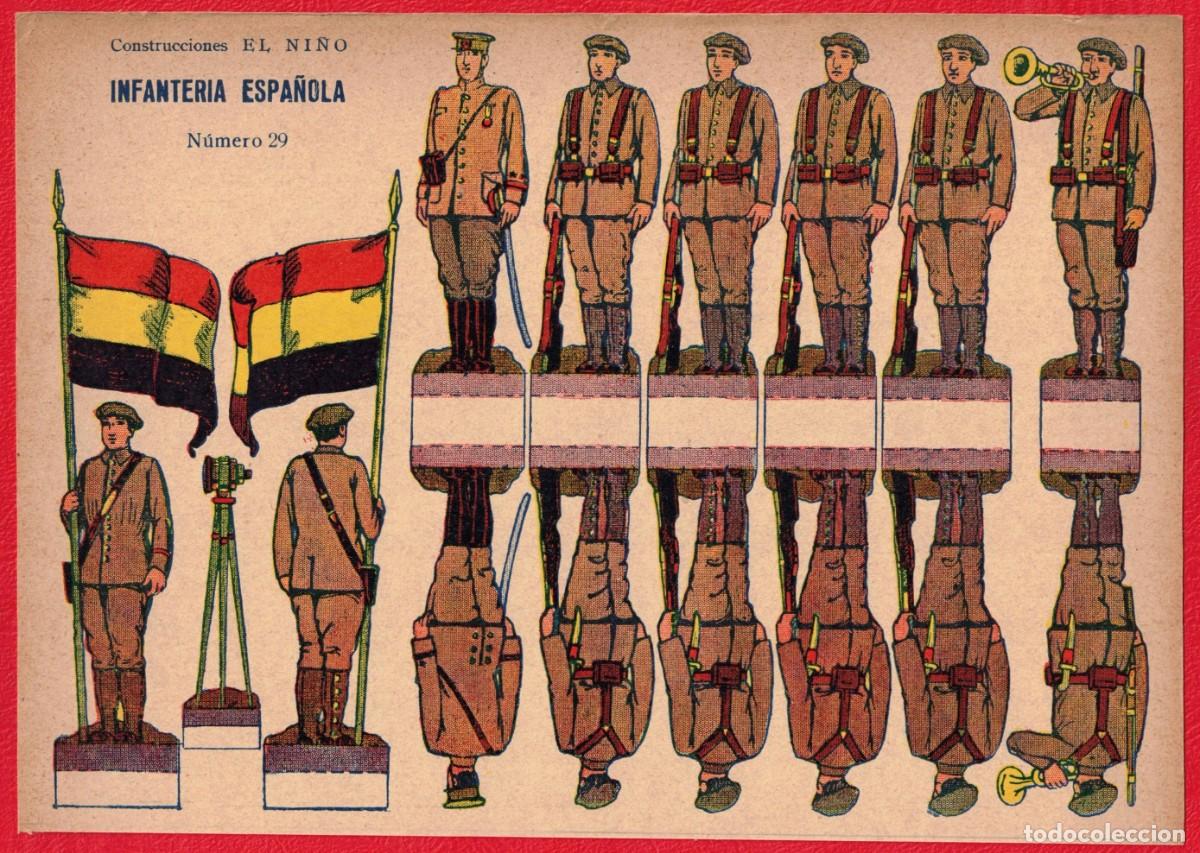 Coleccionismo Recortables: II REPUBLICA - Antiguo recortable original - INFANTERIA ESPA&Ntilde;OLA - Construcciones el Ni&ntilde;o N&uacute;mero 29