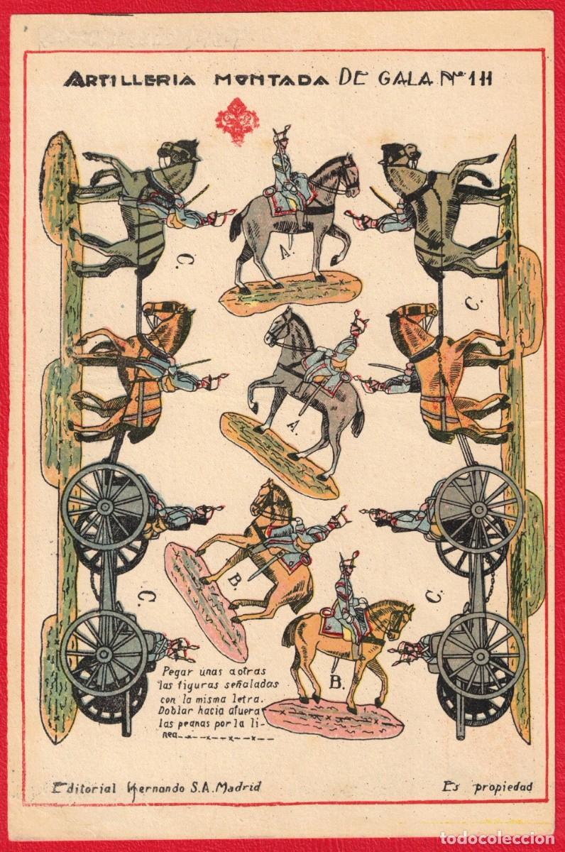 Coleccionismo Recortables: Antiguo recortable original - ARTILLERIA MONTADA DE GALA - EDITORIAL HERNANDO S.A. MADRID