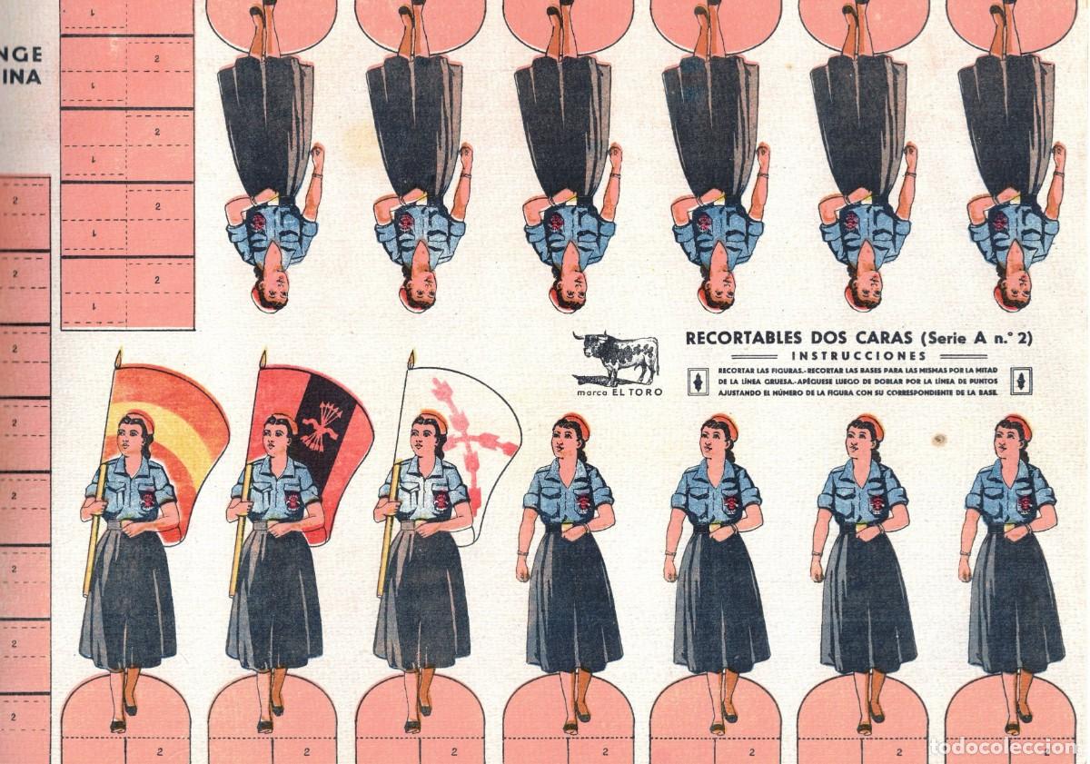 Coleccionismo Recortables: Recortable Patri&oacute;tico Original - FALANGE FEMENINA - RECORTABLES EL TORO 2 CARAS SERIE A N&Uacute;M. 2