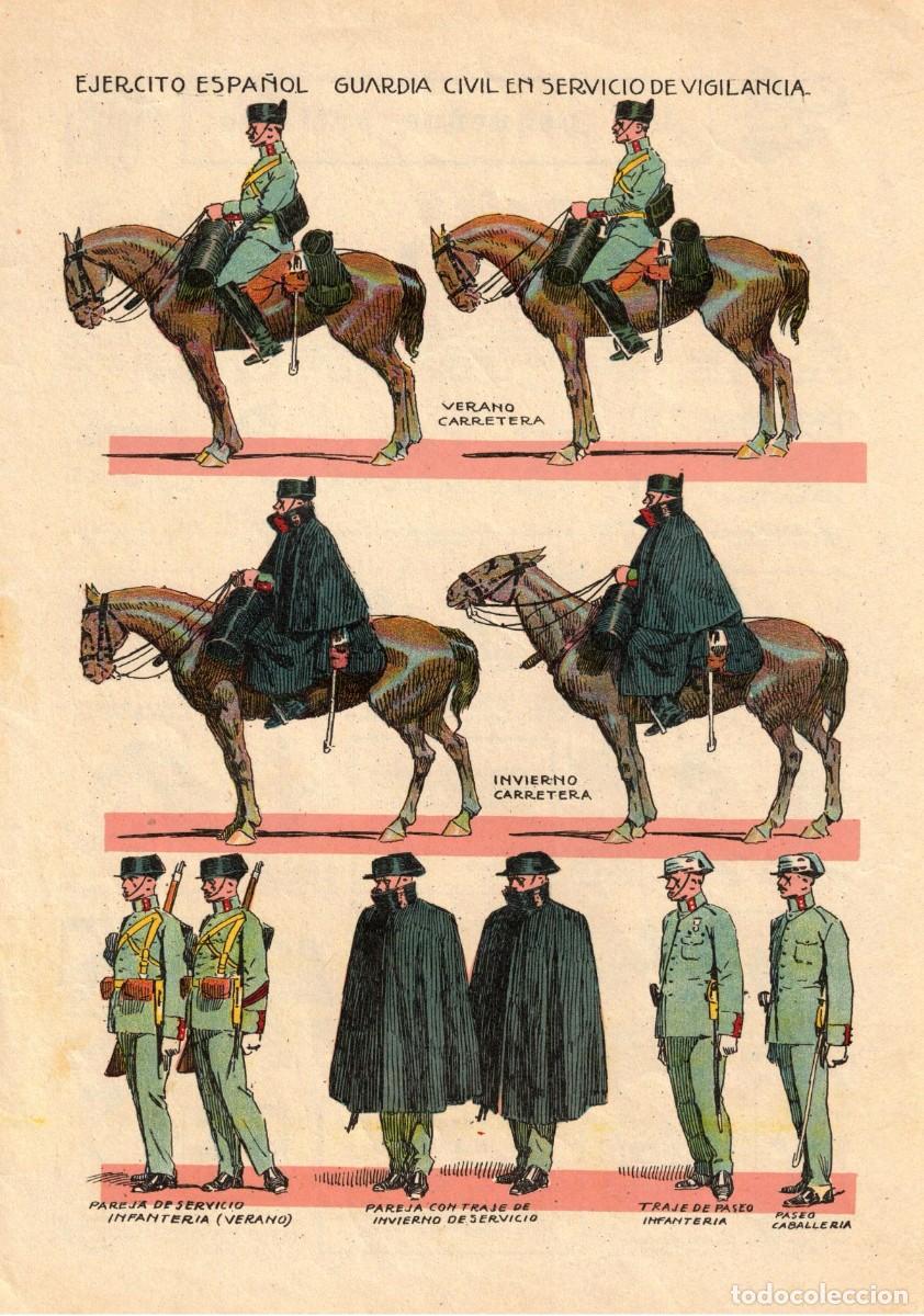 Coleccionismo Recortables: A&ntilde;o 1928 - Guardia Civil en servicio de vigilancia - Ejercito Espa&ntilde;ol - Editorial Macaco