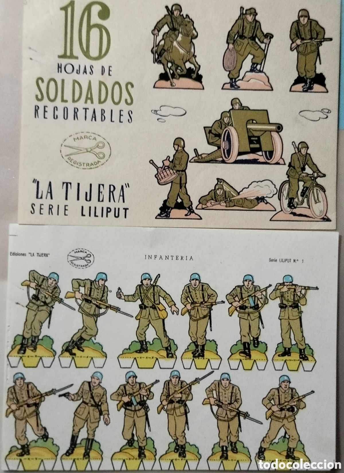 Coleccionismo Recortables: Recortable 16 Soldados la Tijera serie completa