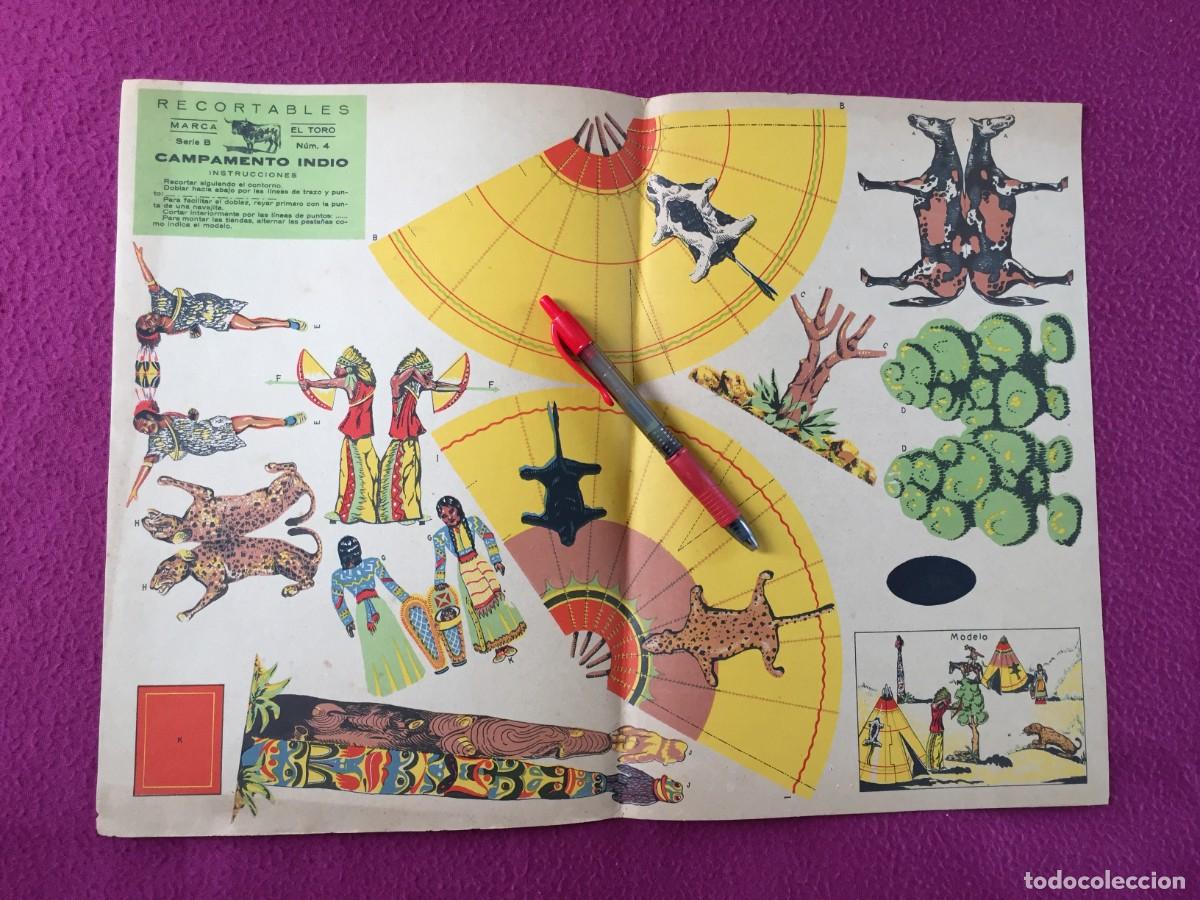 Coleccionismo Recortables: Recortables campamento Indio marca El Toro serie B n&deg;4 cartulina original 44x32cm