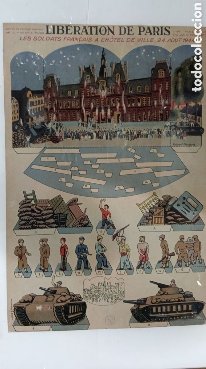 Coleccionismo Recortables: CUADRO LIBERATION PARIS RECORTABLES