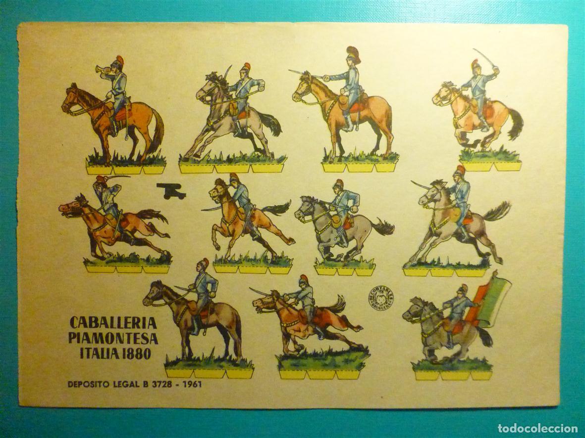 Coleccionismo Recortables: Recortables - Soldaditos - Caballer&iacute;a Piamontesa Italia 1880 - B 3728-1961 - 24 x 18 cm - Bruguera
