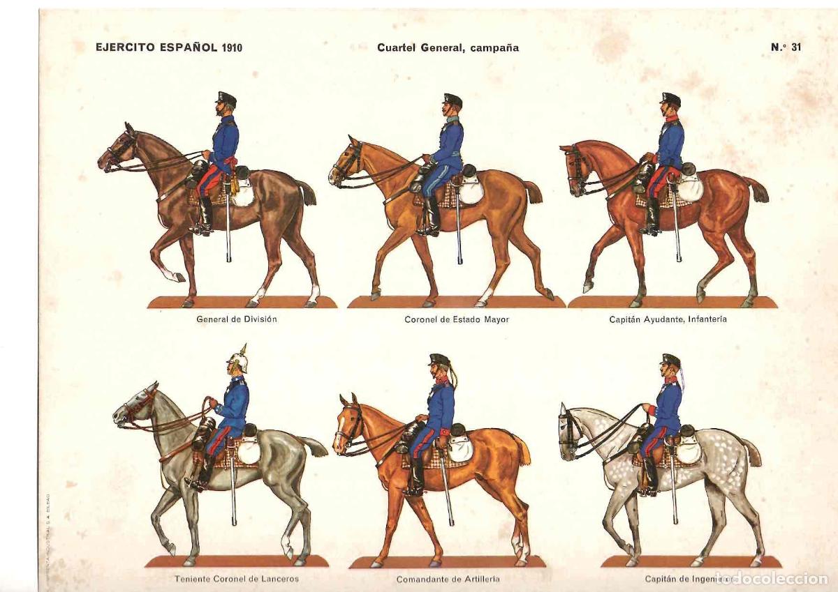 Coleccionismo recortables: RECORTABLE EJERCITO ESPA&Ntilde;OL 1910 CUARTEL GENERAL, CAMPA&Ntilde;A. N&ordm; 31, 1974