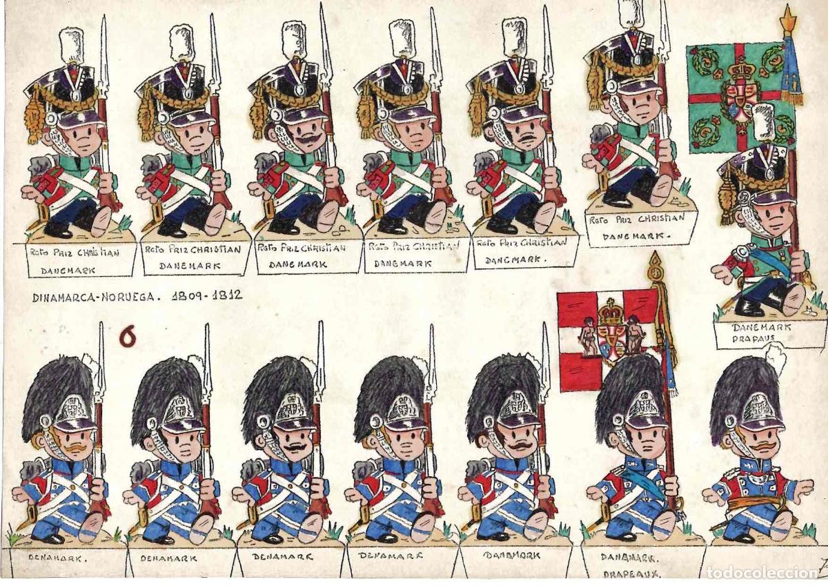 Coleccionismo recortables: ILUSTRACION DE RECORTABLE SOLDADOS DINAMARCA-NORUEGA. A&Ntilde;OS 60