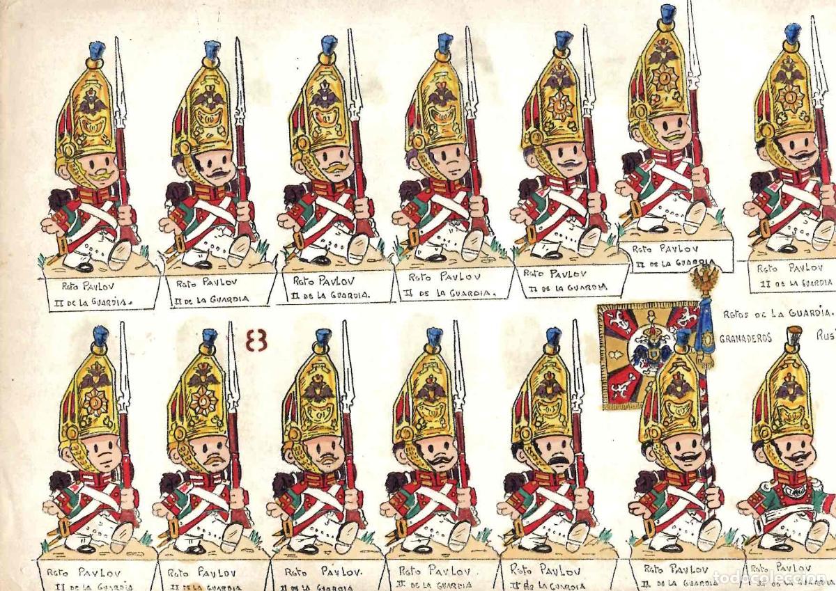 Coleccionismo recortables: ILUSTRACION RECORTABLE RGTO. GUARDIA GRANADEROS RUSIA 1809. A&Ntilde;O 1972