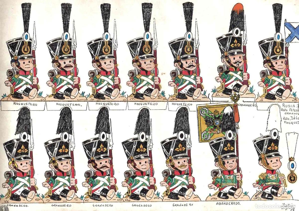 Coleccionismo recortables: ILUSTRACION RECORTABLE RGTO. PETERSBURGO GRANADEROS RUSIA 1809. A&Ntilde;O 1972
