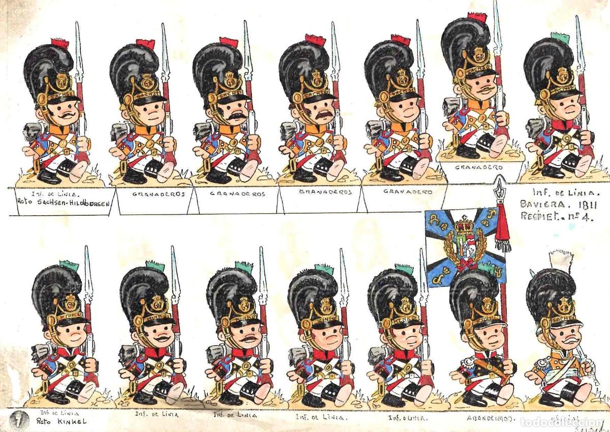 Coleccionismo recortables: ILUSTRACION RECORTABLE RGTO. INFANTERIA DE LINEA BAVIERA 1811. A&Ntilde;O 1972