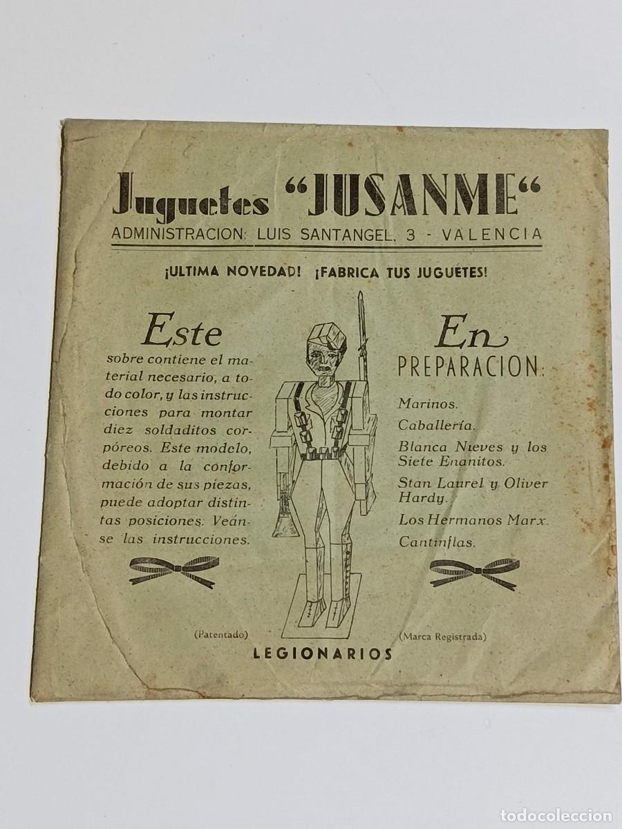 Coleccionismo recortables: Sobre Juguetes Jusanme recortables legionarios