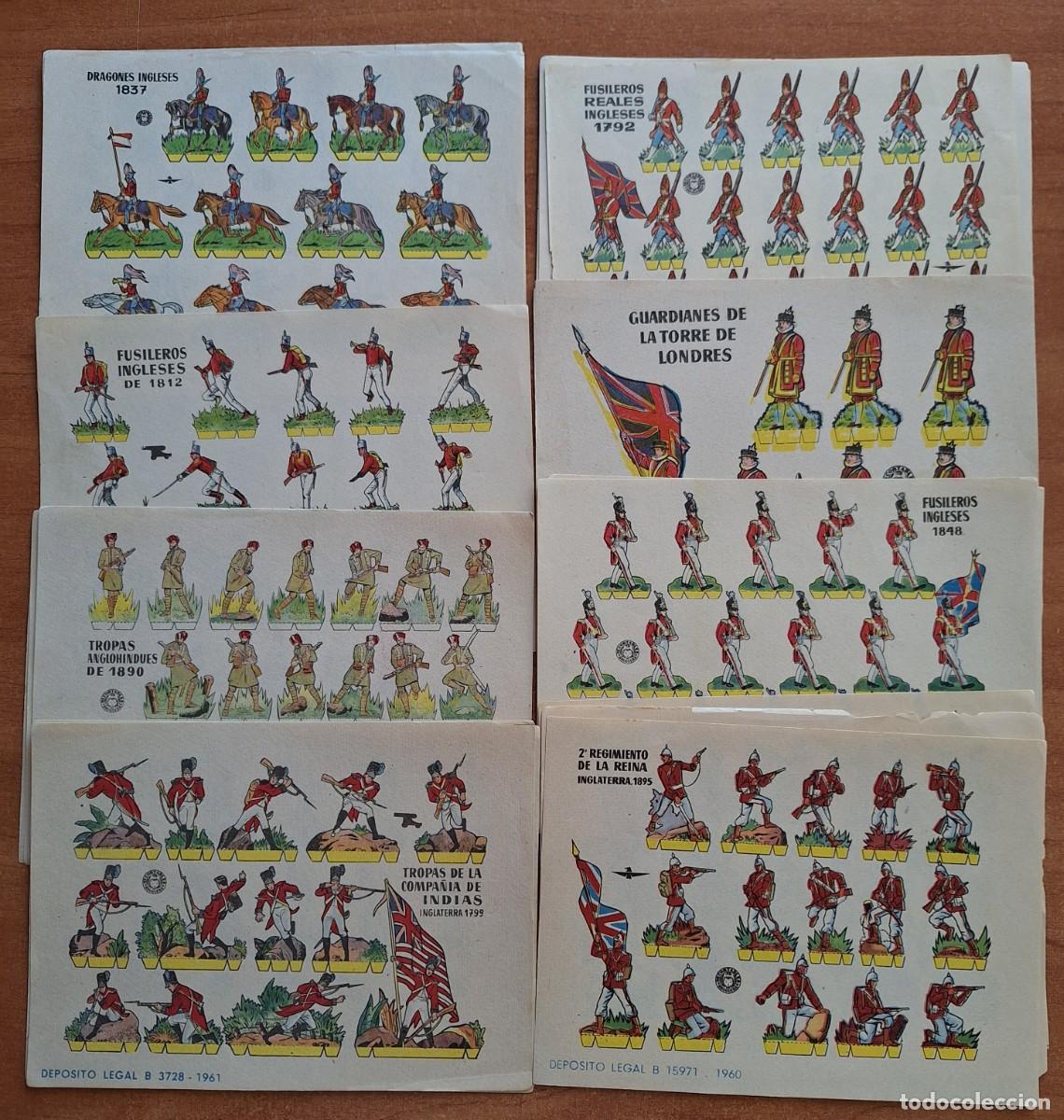 Coleccionismo recortables: LOTE 19 RECORTABLES - EJERCITO INGL&Eacute;S - BRUGUERA 1960