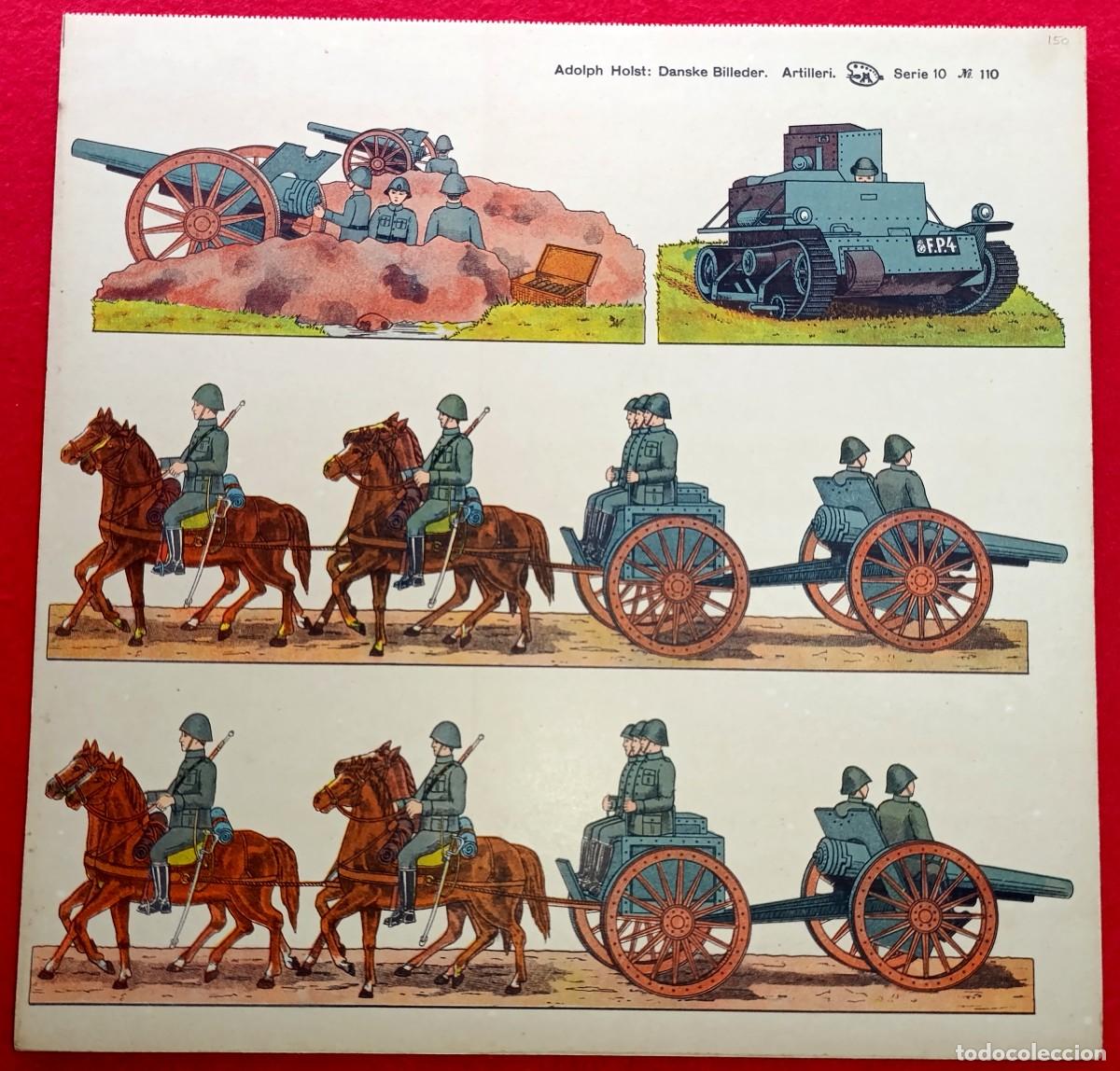 Coleccionismo recortables: Antiguos recortables daneses - Adolph Holst: Danske Billeder. Artilleri Serie 10 M 110