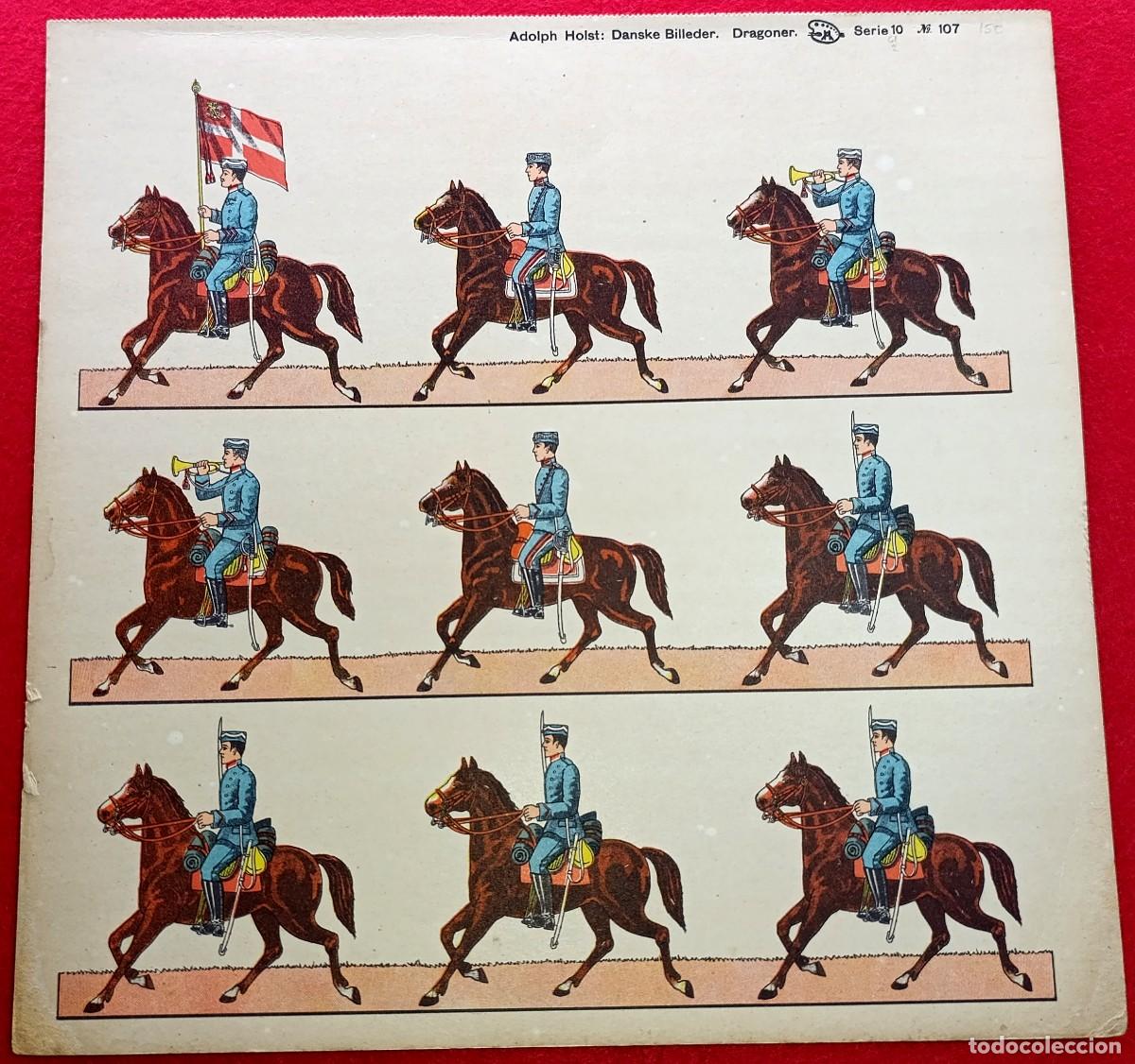 Coleccionismo recortables: Antiguos recortables daneses - Adolph Holst: Danske Billeder. Dragoner Serie 10 - N&ordm;. 107