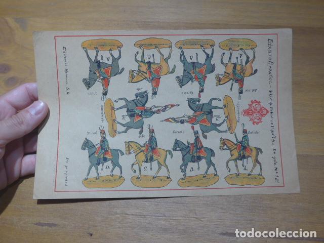 Coleccionismo recortables: Antiguo recortable Ejercito Espa&ntilde;ol, Husares de Pavia gala, original Editorial Hernando SA, n&ordm; 121