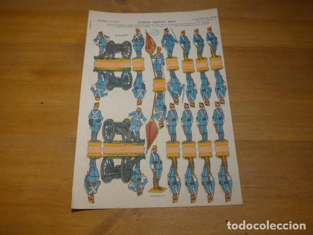 Coleccionismo recortables: Antiguo recortable de Artilleria espa&ntilde;ola ligera. Ediciones La Tijera. Guerra civil