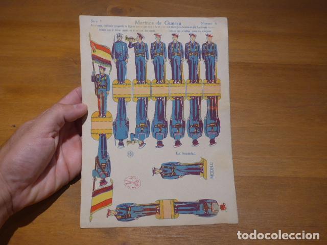 Coleccionismo recortables: Antiguo recortable Marinos de guerra, Republica y guerra civil, Editorial La Tijera serie 5 n&ordm; 6