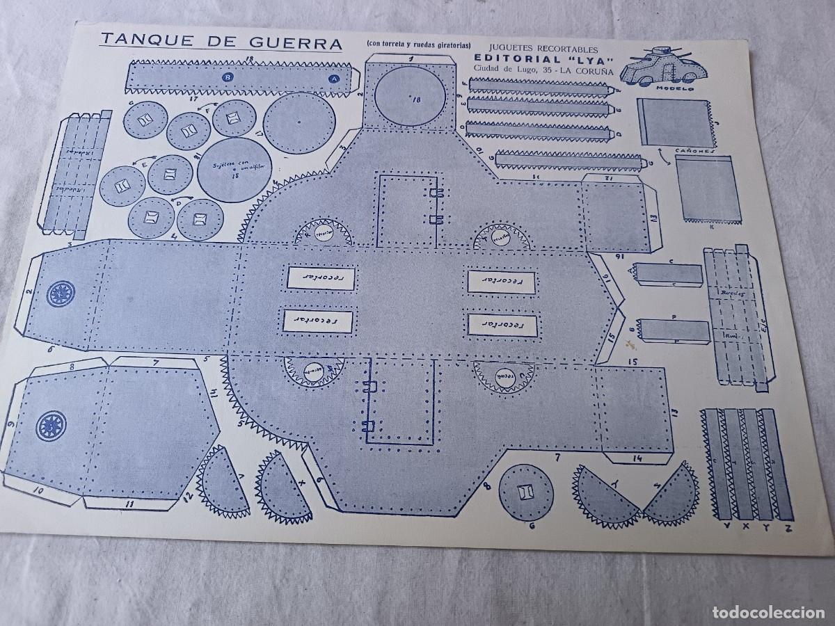 Coleccionismo recortables: Antigua Hoja de Recortable, Tanque de Guerra, Lya