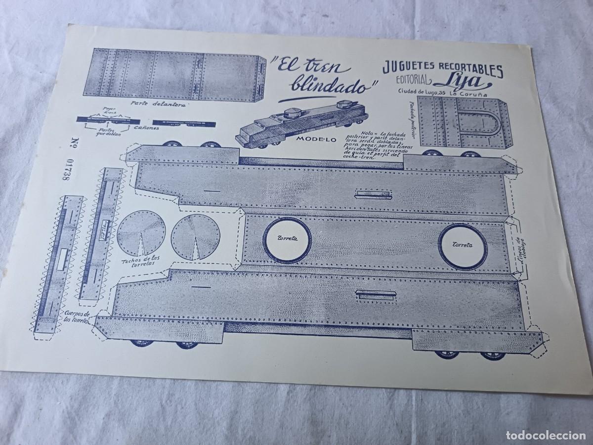 Coleccionismo recortables: Antigua Hoja de Recortable, El Tren Blindado, Lya
