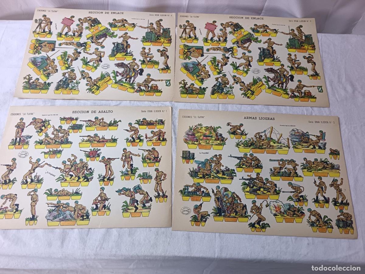 Coleccionismo recortables: Conjunto de Antiguos Recortables, La Tijera, serie Gran Ilusi&oacute;n, de soldados, 1958
