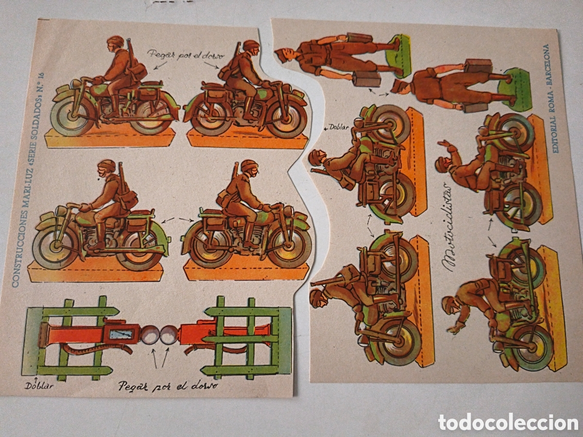 Coleccionismo recortables: Recortables Construcciones Mari Luz. Serie Soldados 16. Editorial Roma