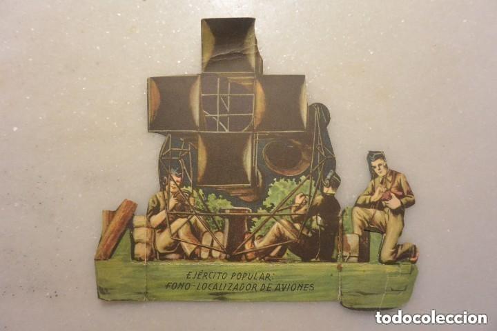 Coleccionismo recortables: GRAN RECORTABLE FONO-LOCALIZADOR DE AVIONES EJERCITO POPULAR. ALMACENES ALEMANES