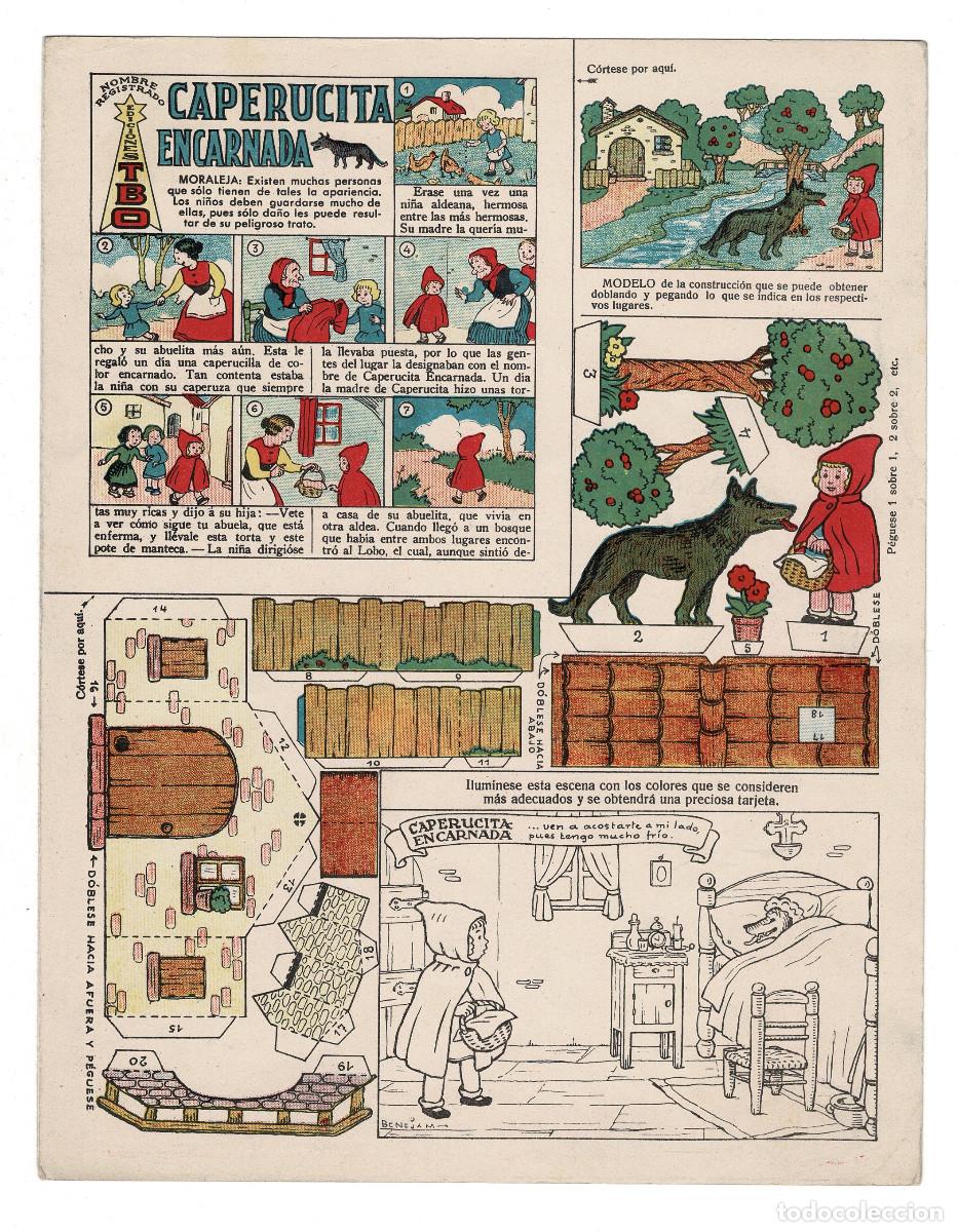 Coleccionismo recortables: RECORTABLE CAPERUCITA. PUBLICADO POR TBO. COLECCI&Oacute;N MAGISTER, ALREDEDOR 1941-42