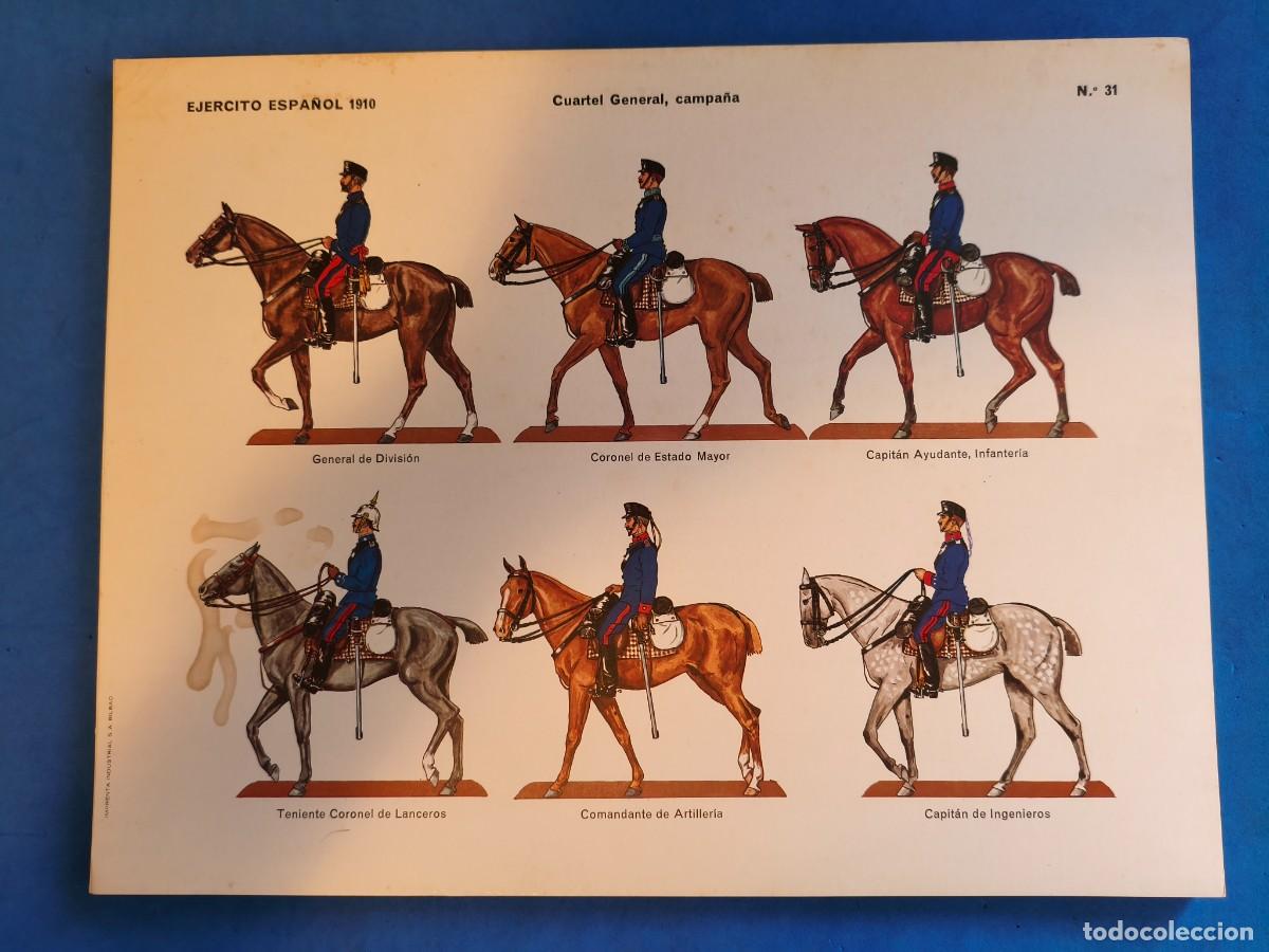 Coleccionismo recortables: L&aacute;mina / recortable. Ej&eacute;rcito Espa&ntilde;ol 1910. Cuartel General, campa&ntilde;a. N&ordm;31. Imprenta Industrial S.A.