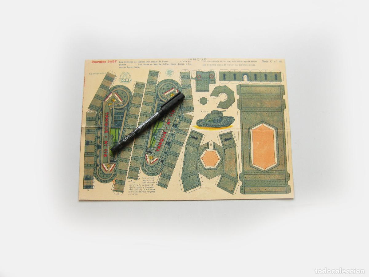Coleccionismo recortables: .RECORTABLE DE UN TANQUE O CARRO DE COMBATE. RECORTABLES BABY SERIE C N&ordm; 40. A&Ntilde;OS 30