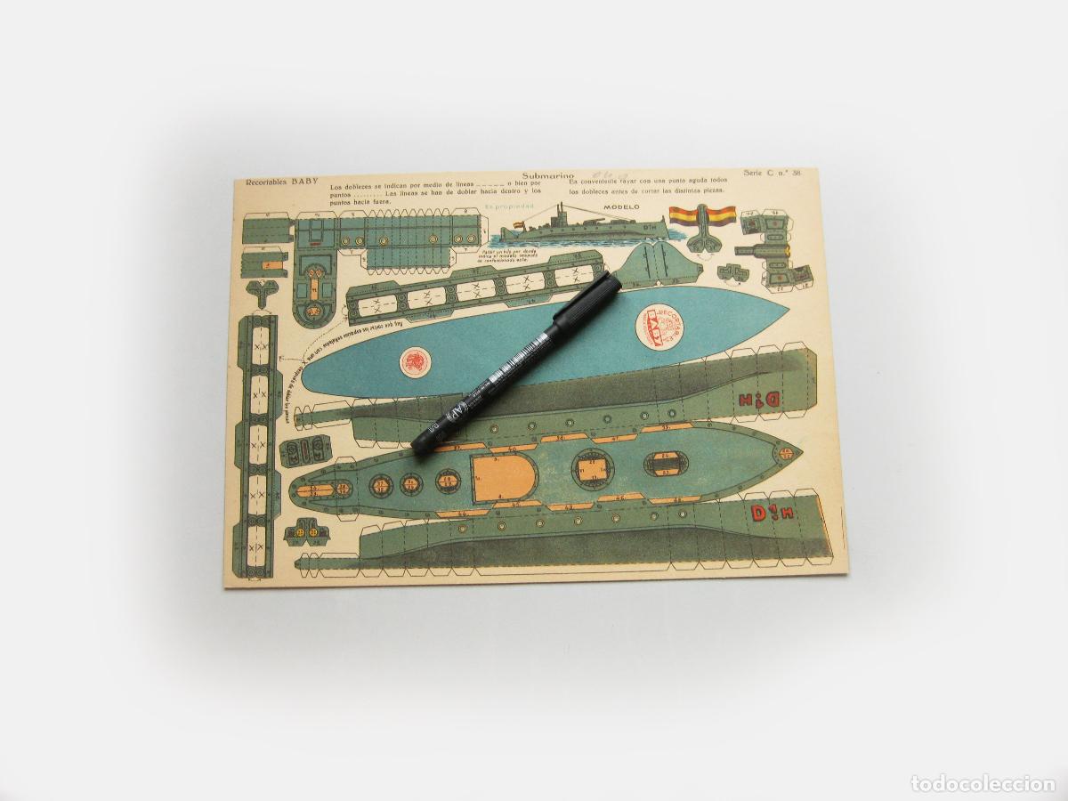 Coleccionismo recortables: .RECORTABLE DE UN SUBMARINO REPUBLICANO. RECORTABLES BABY SERIE C N&ordm; 38. A&Ntilde;OS 30