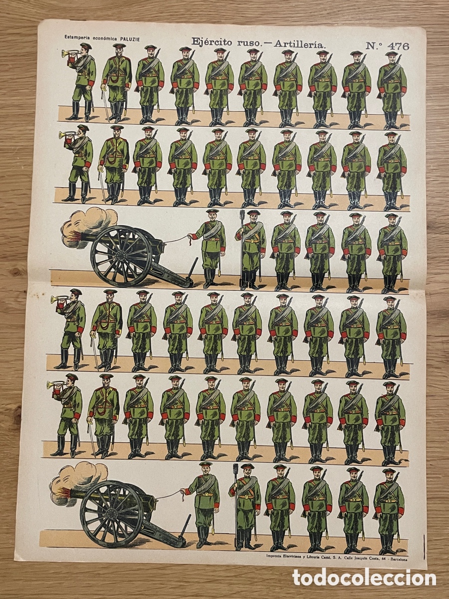 Colecionismo Recort&aacute;veis: Ej&eacute;rcito ruso. Artiller&iacute;a. Paluzie. N&uacute;mero 476.