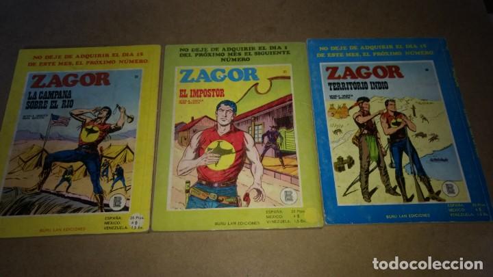 Cómics: ZAGOR Lote 3 Numeros. 21-22-25 Burulan de 25 Ptas originales años 70-numeros dificiles - Foto 2 - 290060593
