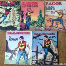 Cómics: ZAGOR Nº 22, 31 Y 32 (BURU LAN 1972) + 1 Y 6 (ZINCO 1982/83) 5 NOVELAS.. Lote 363529235